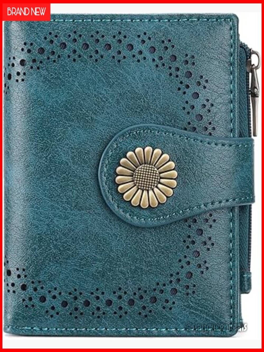 Compact RFID Blocking Bifold Wallet with Zipper Coin Pocket